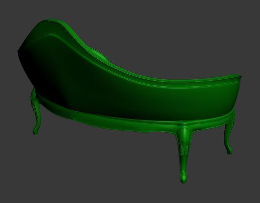 Classical sofa 2 seater Low-poly 3D model_7