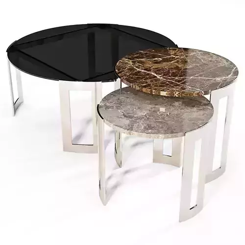 Meroni and Colzani Corder - Coffee Tables Set 01