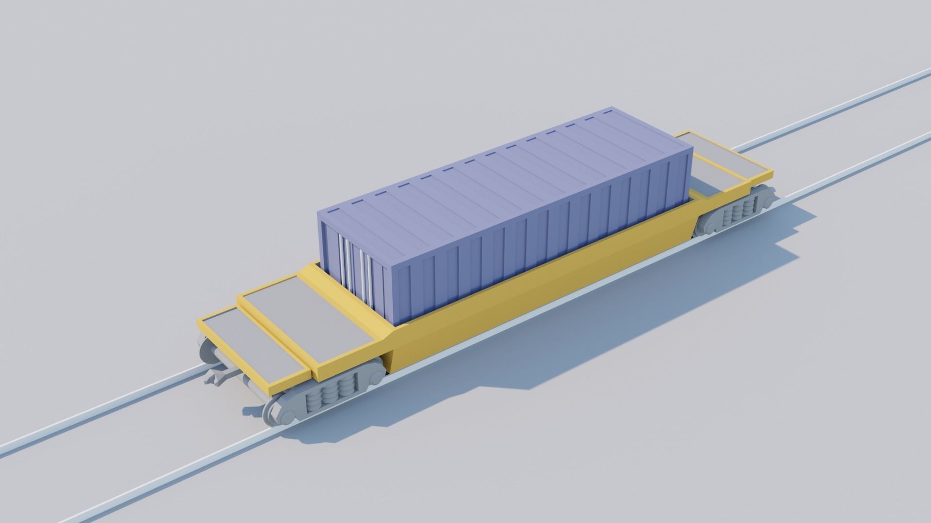 Low poly container terminal Low-poly 3D model_4