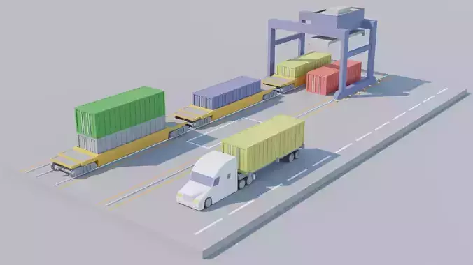 Low poly container terminal