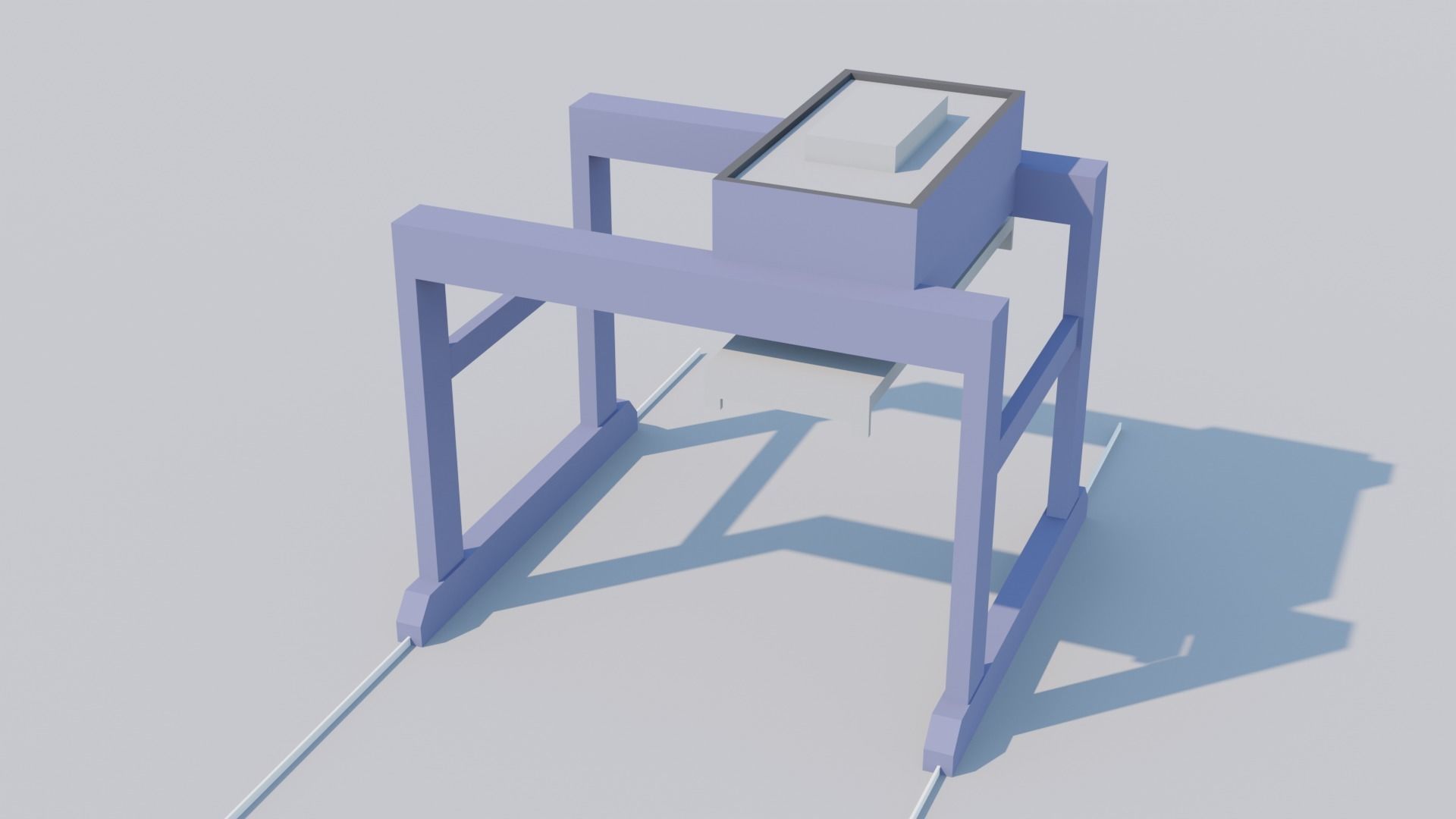 Low poly container terminal Low-poly 3D model_5