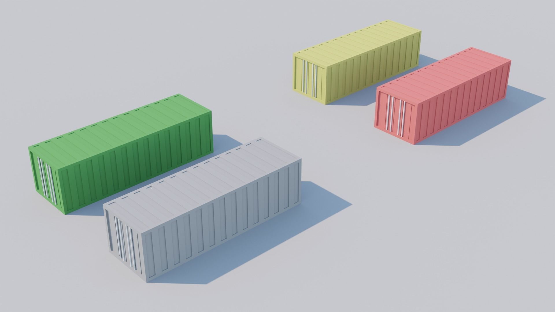 Low poly container terminal Low-poly 3D model_8