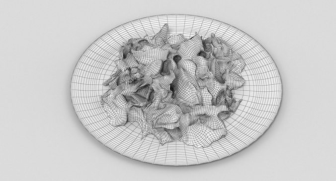 Salad 2 with eggs and tomatoes on plate 3D model 4