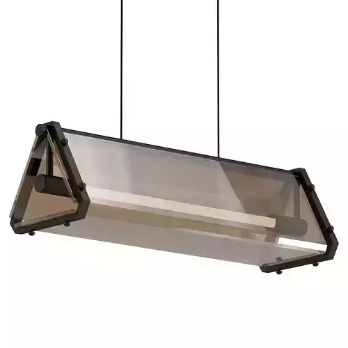 haga-long industrial pendant light with frame and clear glass