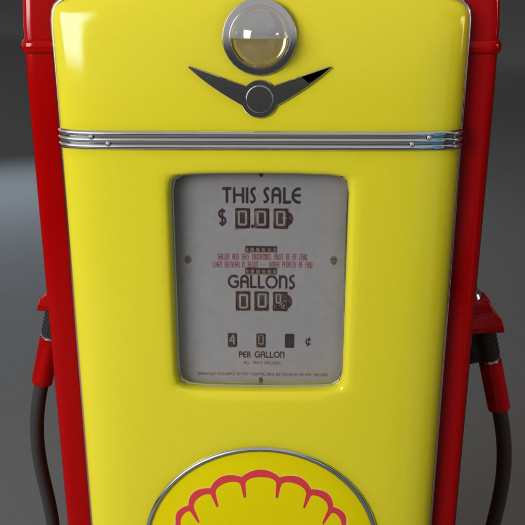 Retro Gas Pumps Set 3D model_9