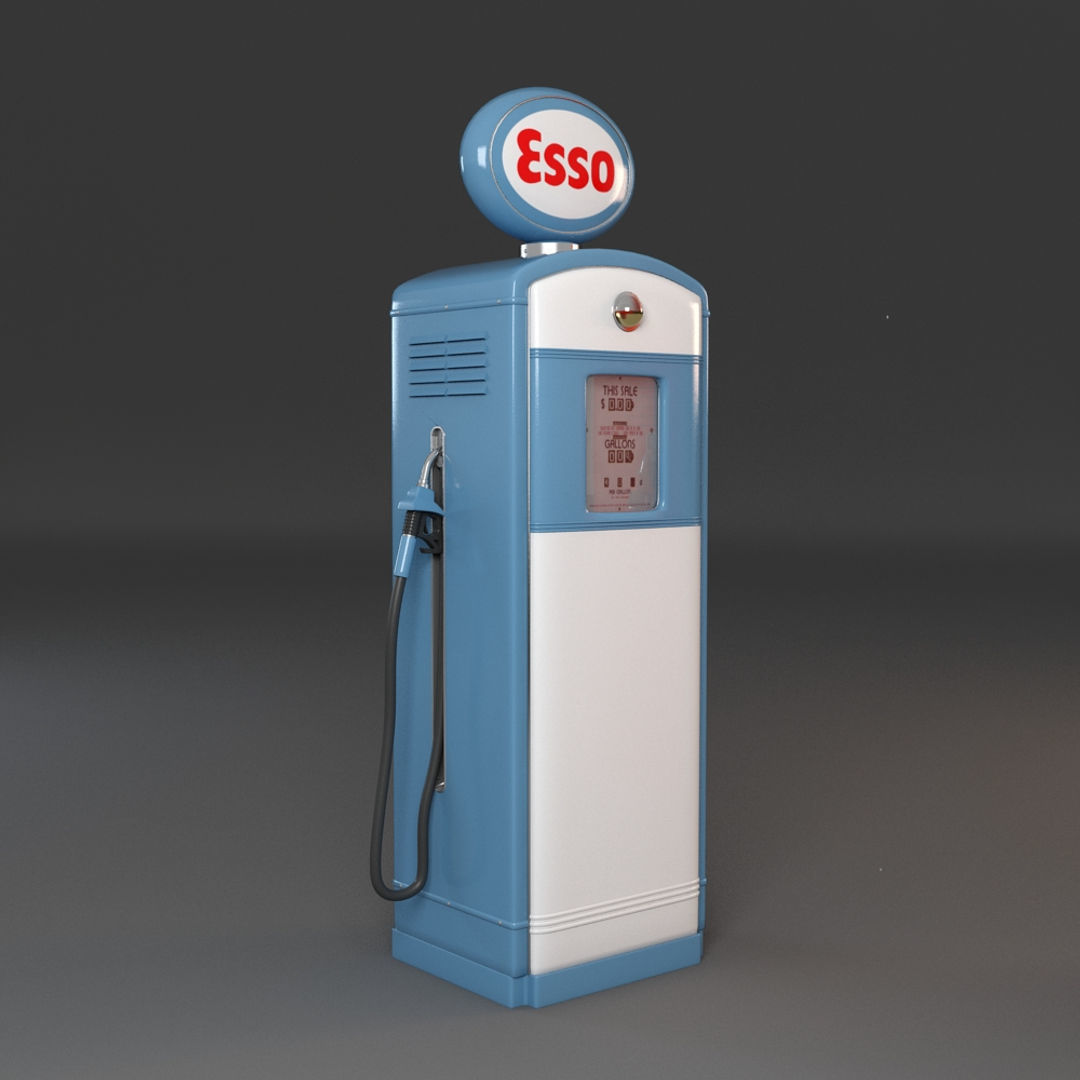 Retro Gas Pumps Set 3D model_5