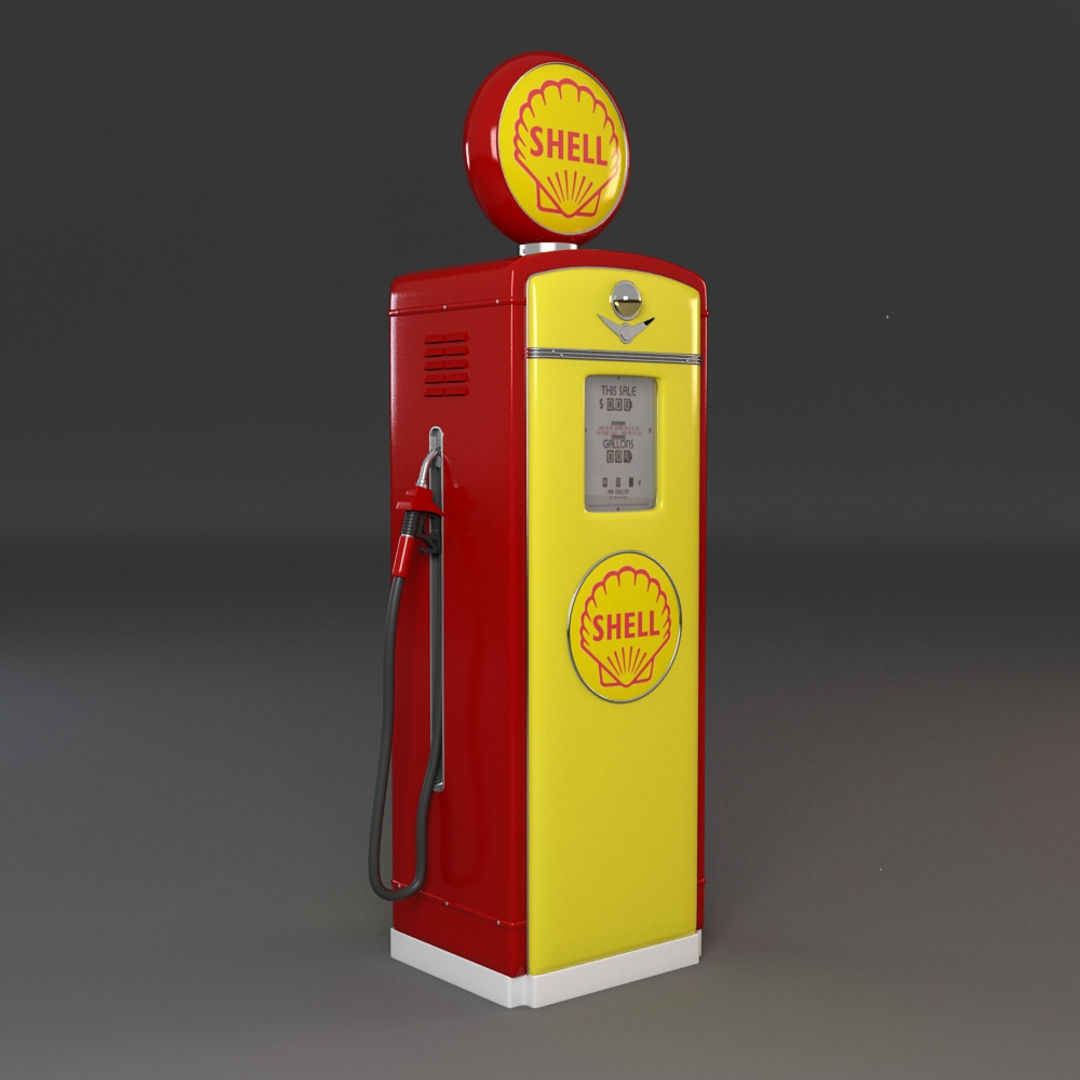 Retro Gas Pumps Set 3D model_4