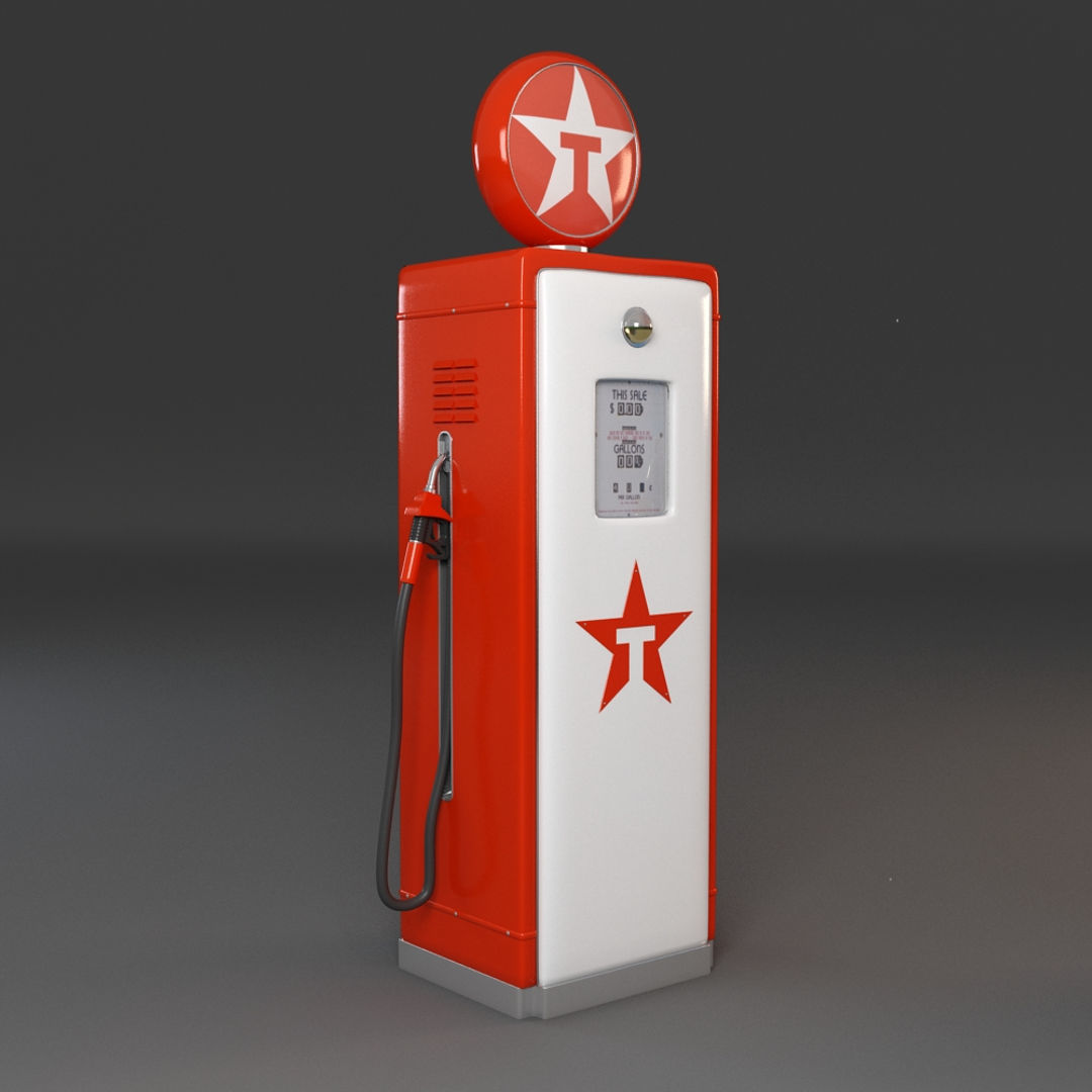 Retro Gas Pumps Set 3D model_6