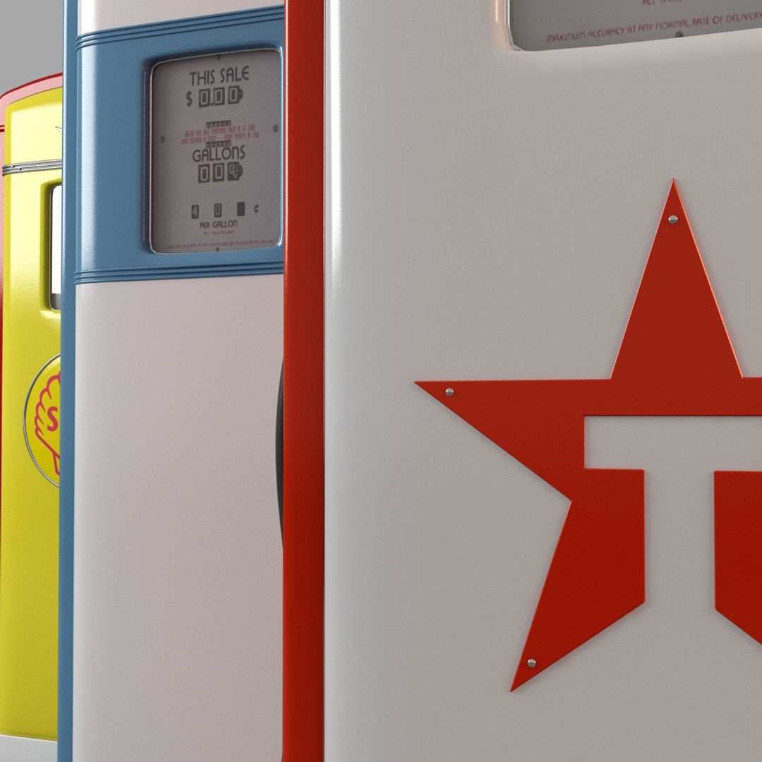Retro Gas Pumps Set 3D model_10