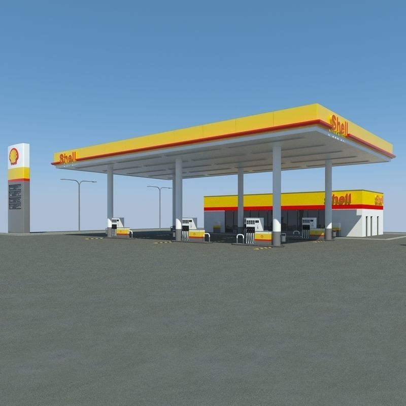 Shell Gas Station 3D model_8