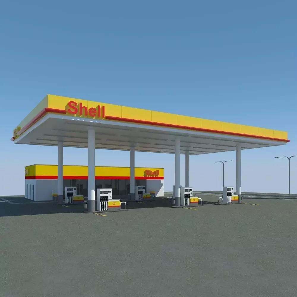 Shell Gas Station 3D model_0