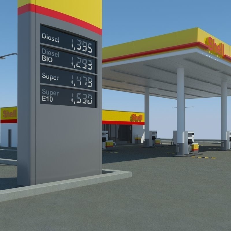 Shell Gas Station 3D model_9