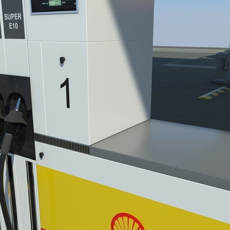 Shell Gas Station 3D model_13