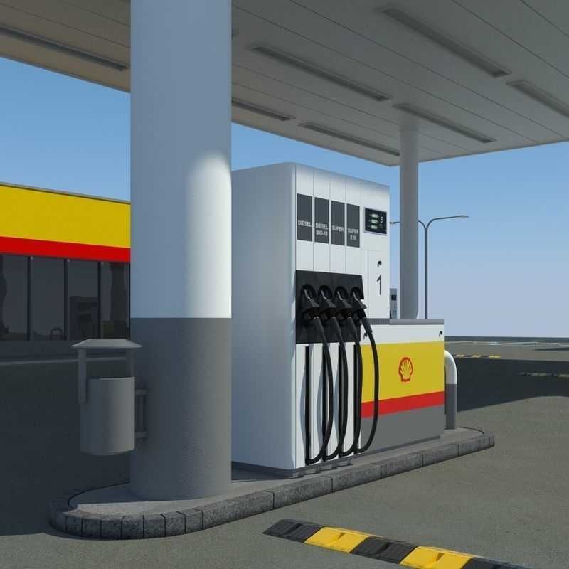 Shell Gas Station 3D model_11