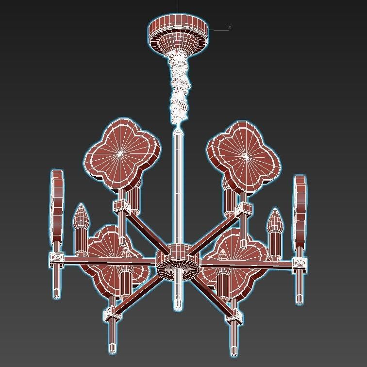 elvira chandelier with gold accents 3D model_6