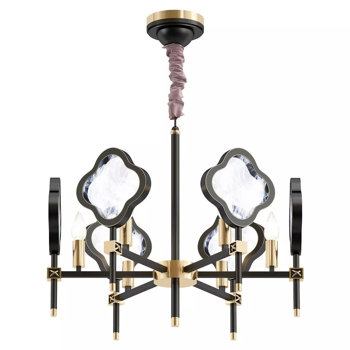 elvira chandelier with gold accents 3D model_0
