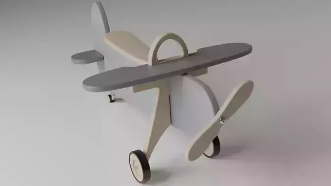 Childrens room wooden airplane toy