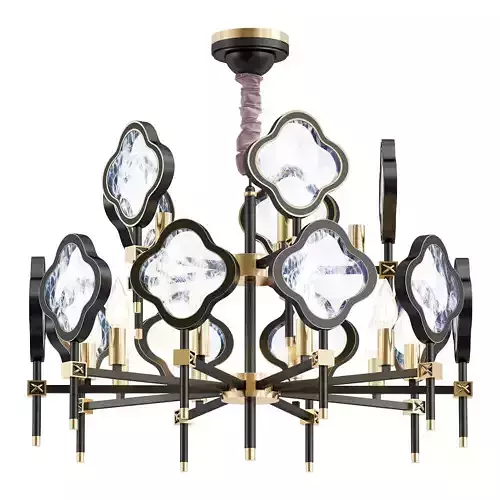 elvira chandelier made of brass and glass 3D model