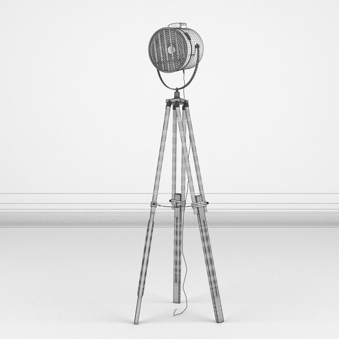 Studio Tripod Lamp 3D model_8
