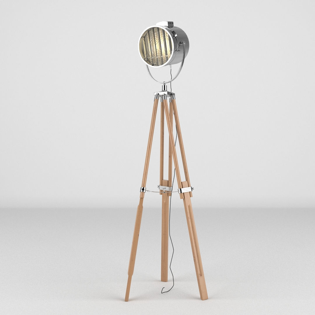Studio Tripod Lamp 3D model_2