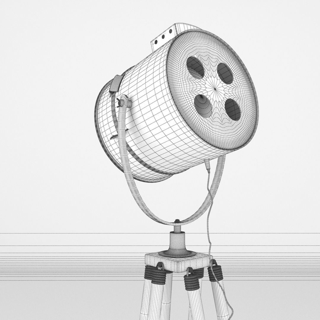 Studio Tripod Lamp 3D model_9