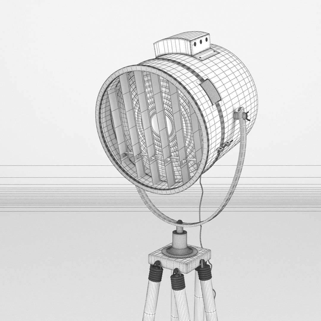 Studio Tripod Lamp 3D model_10