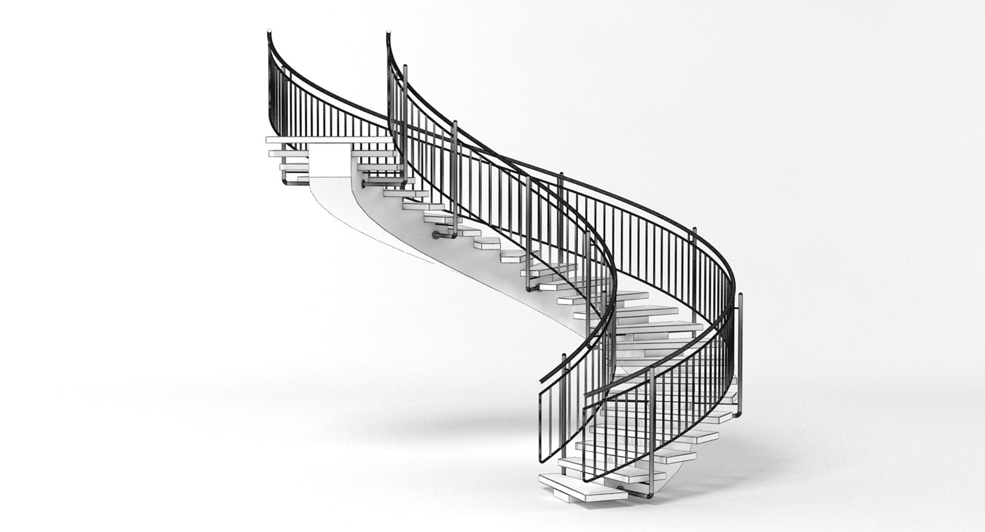 Spiral Staircase 3D model_1