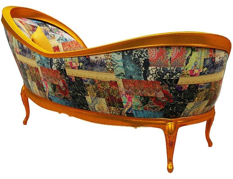 Classical sofa 2 seater Low-poly 3D model_4