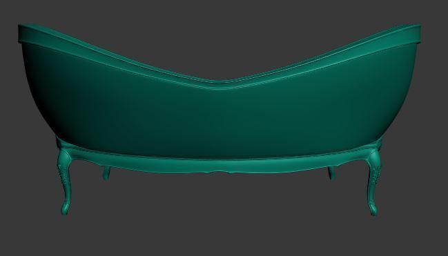 Classical sofa 2 seater Low-poly 3D model_11