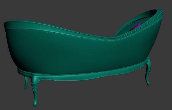 Classical sofa 2 seater Low-poly 3D model_12