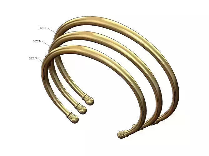 Lotus leaves bead end cuff bracelet sizes S M L