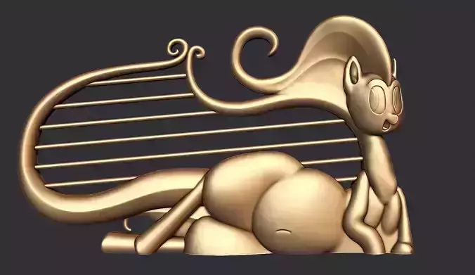Cat Lyre Figure 3D print model