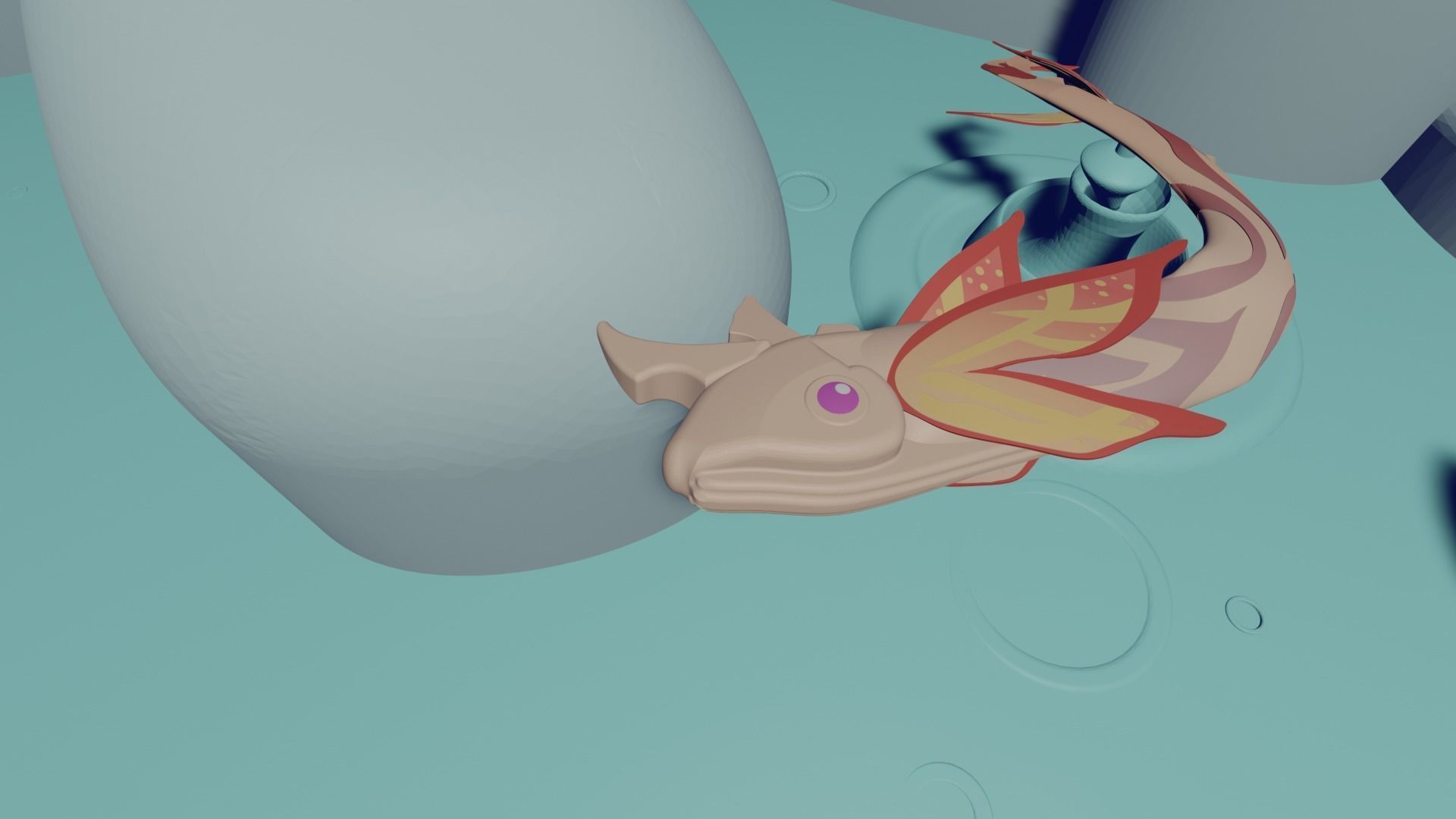 Koi and The Catch Pond Genshin Impact 3D print model_15