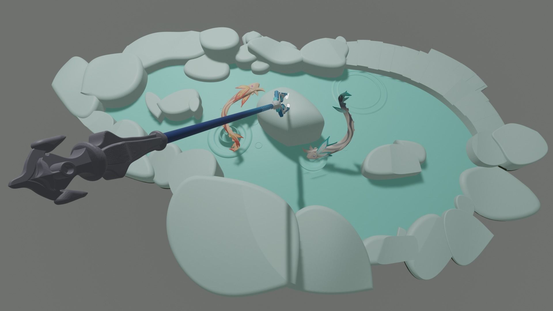 Koi and The Catch Pond Genshin Impact 3D print model_6