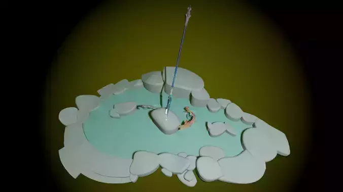Koi and The Catch Pond Genshin Impact 3D print model