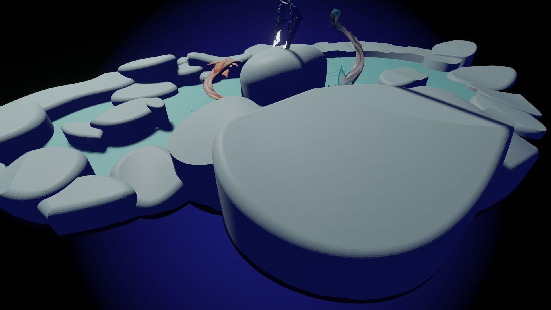 Koi and The Catch Pond Genshin Impact 3D print model_11