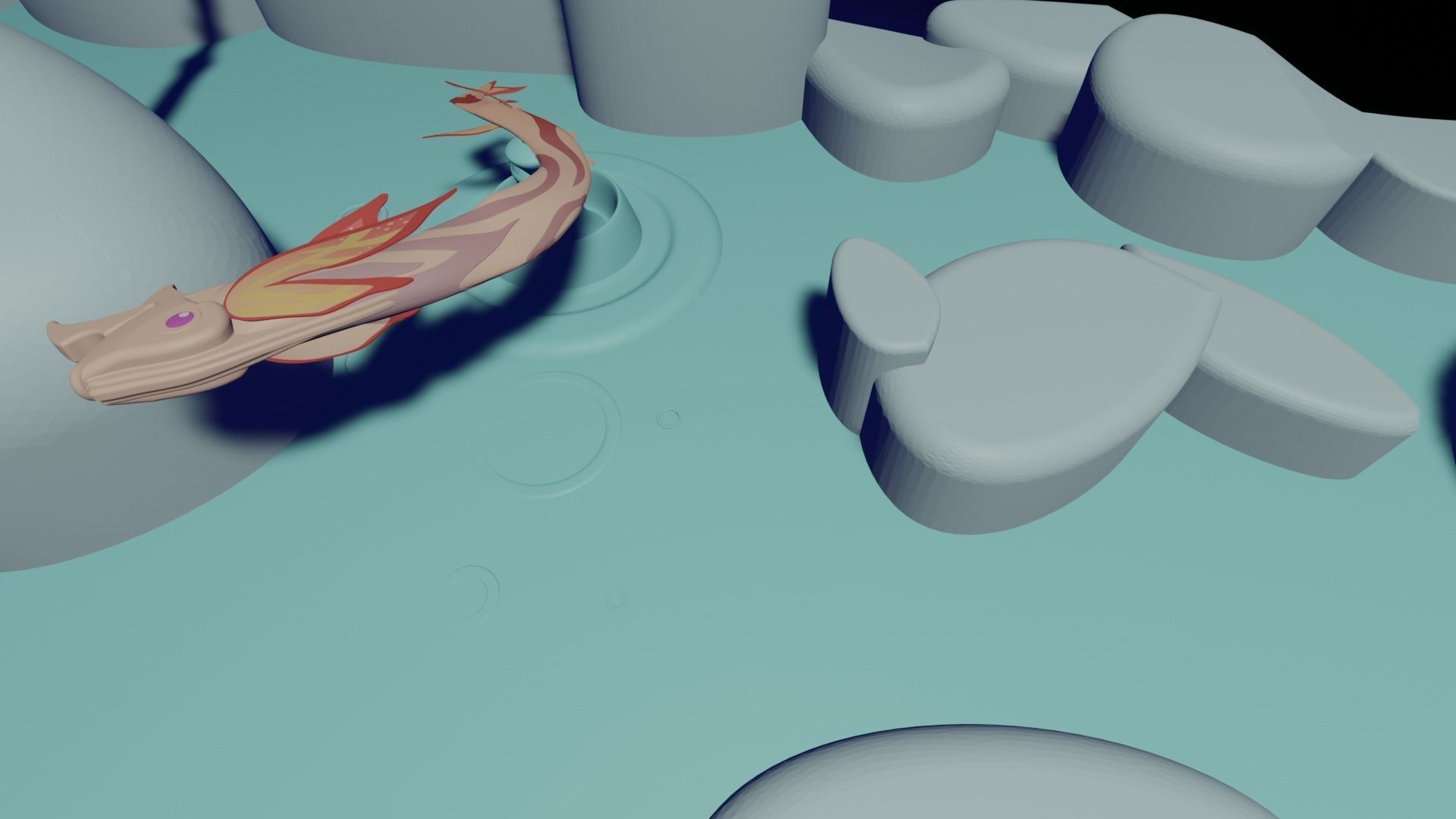 Koi and The Catch Pond Genshin Impact 3D print model_14