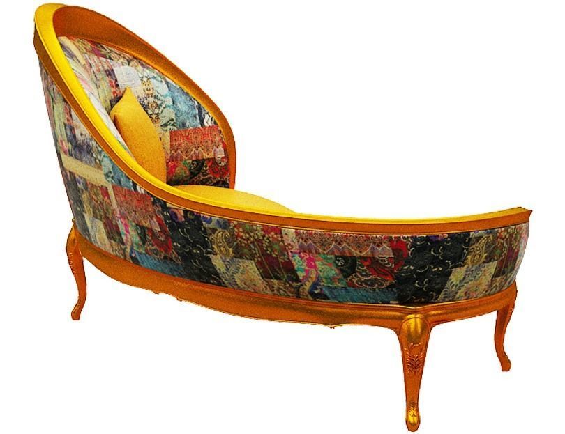 Classical sofa 2 seater Low-poly 3D model_4