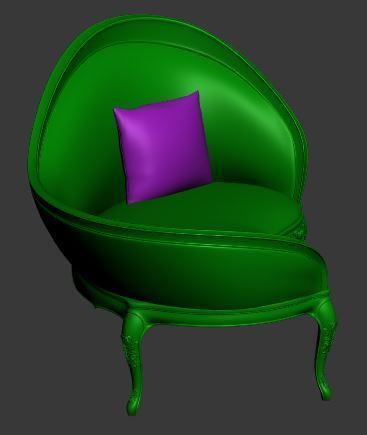 Classical sofa 2 seater Low-poly 3D model_9