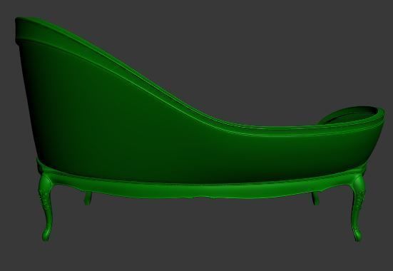 Classical sofa 2 seater Low-poly 3D model_11