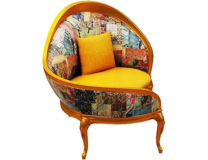 Classical sofa 2 seater Low-poly 3D model_3