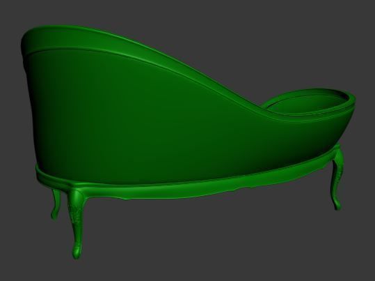 Classical sofa 2 seater Low-poly 3D model_12