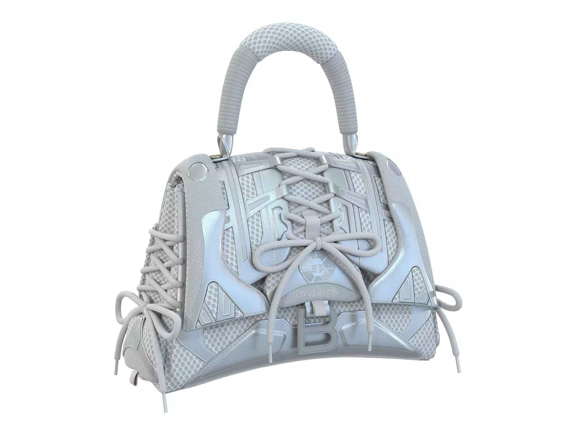Balenciaga Sneakerhead Handbag Silver Low-poly 3D model