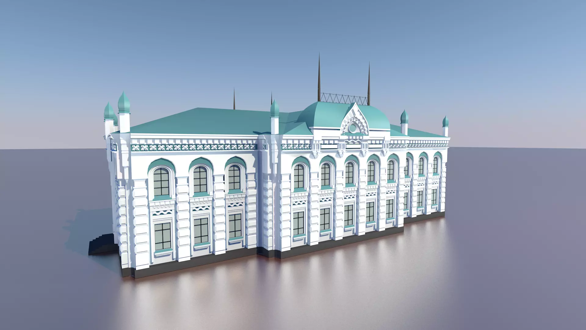 The building of the local history museum Uralsk 3D model_0