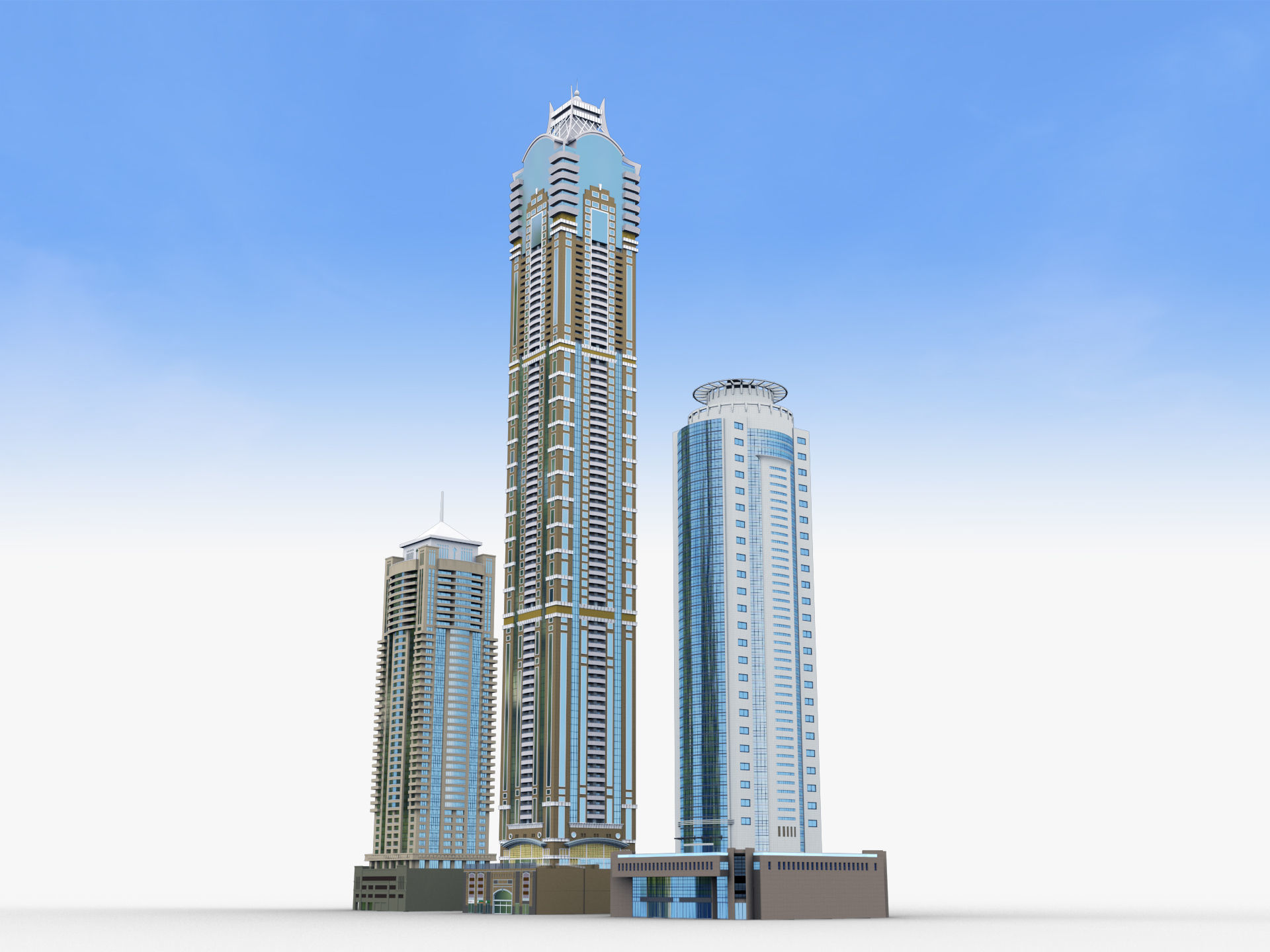 Modern Building pack 4 Low-poly 3D model_6