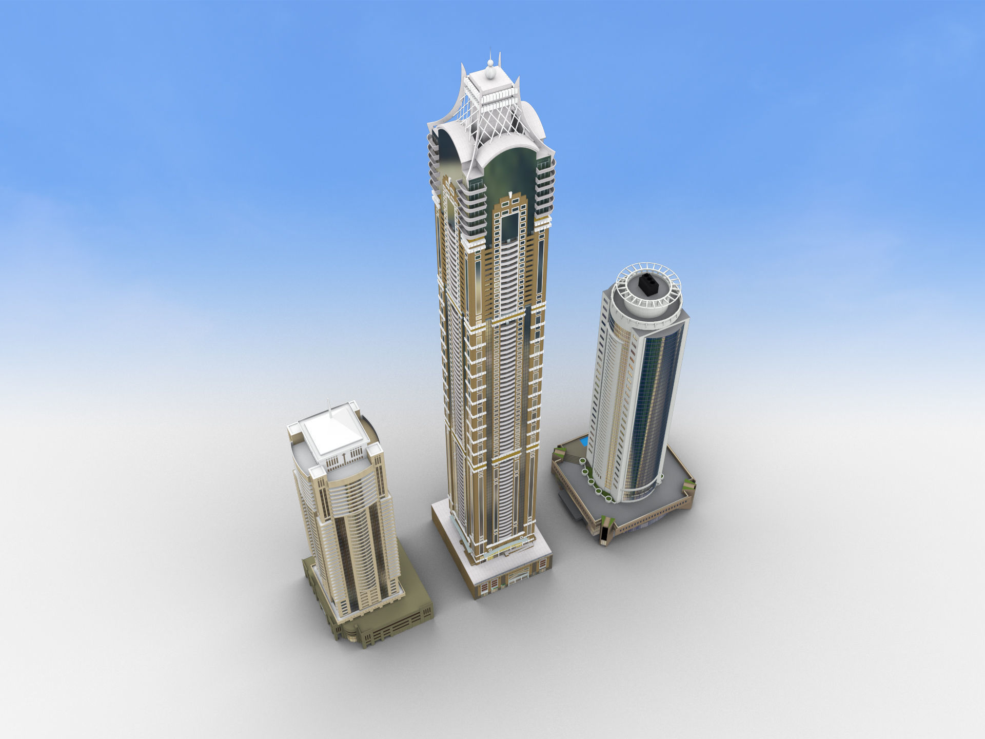 Modern Building pack 4 Low-poly 3D model_1