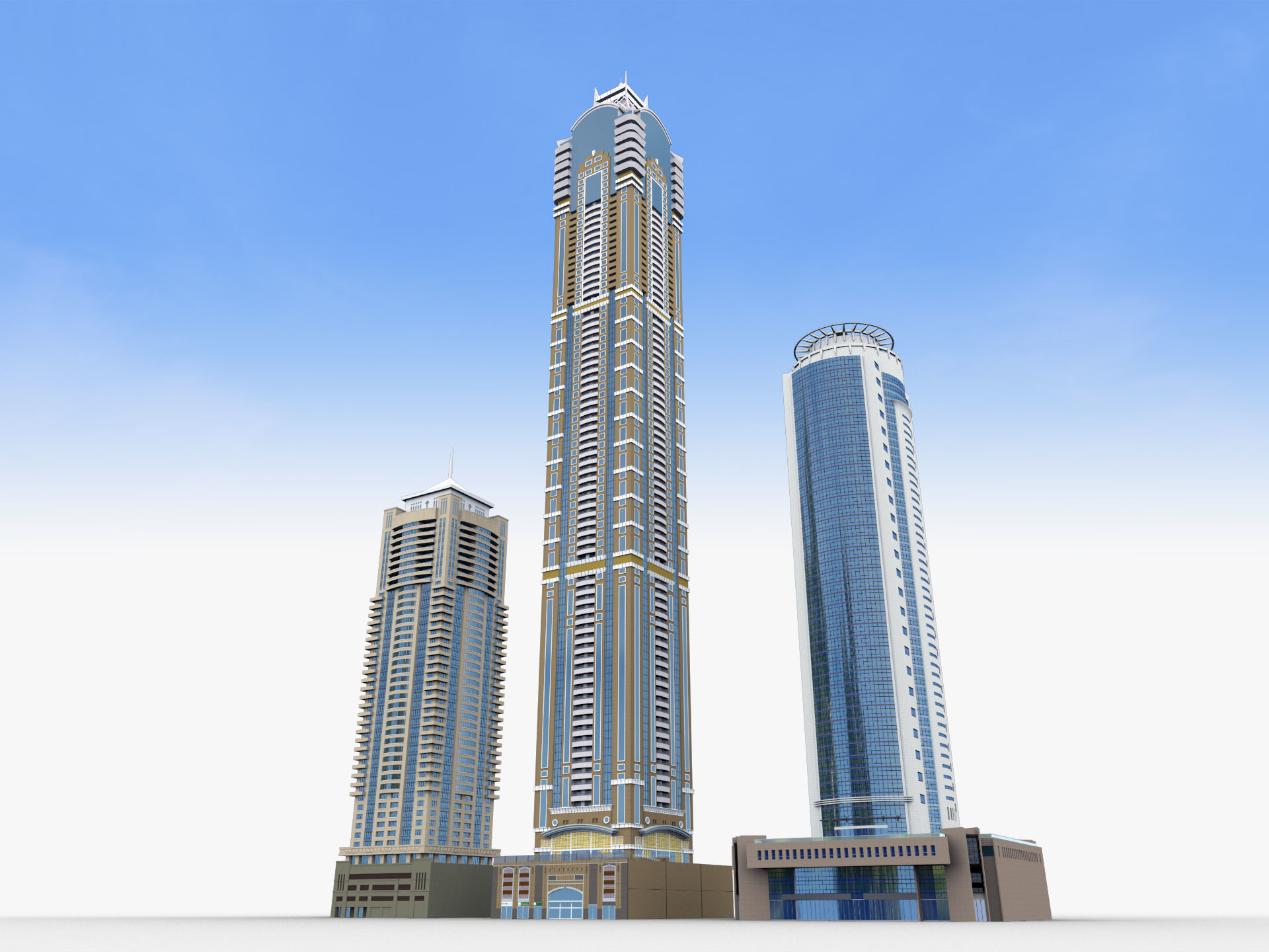 Modern Building pack 4 Low-poly 3D model_5