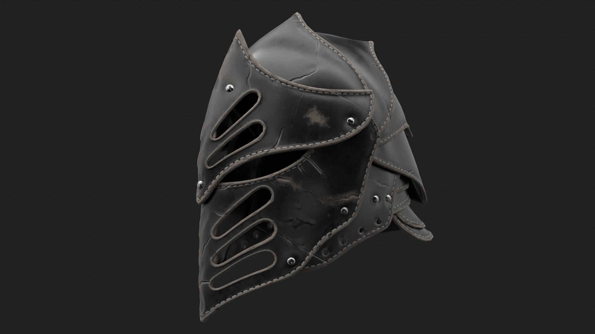 Helmet Dark Knight Low-poly 3D model_52