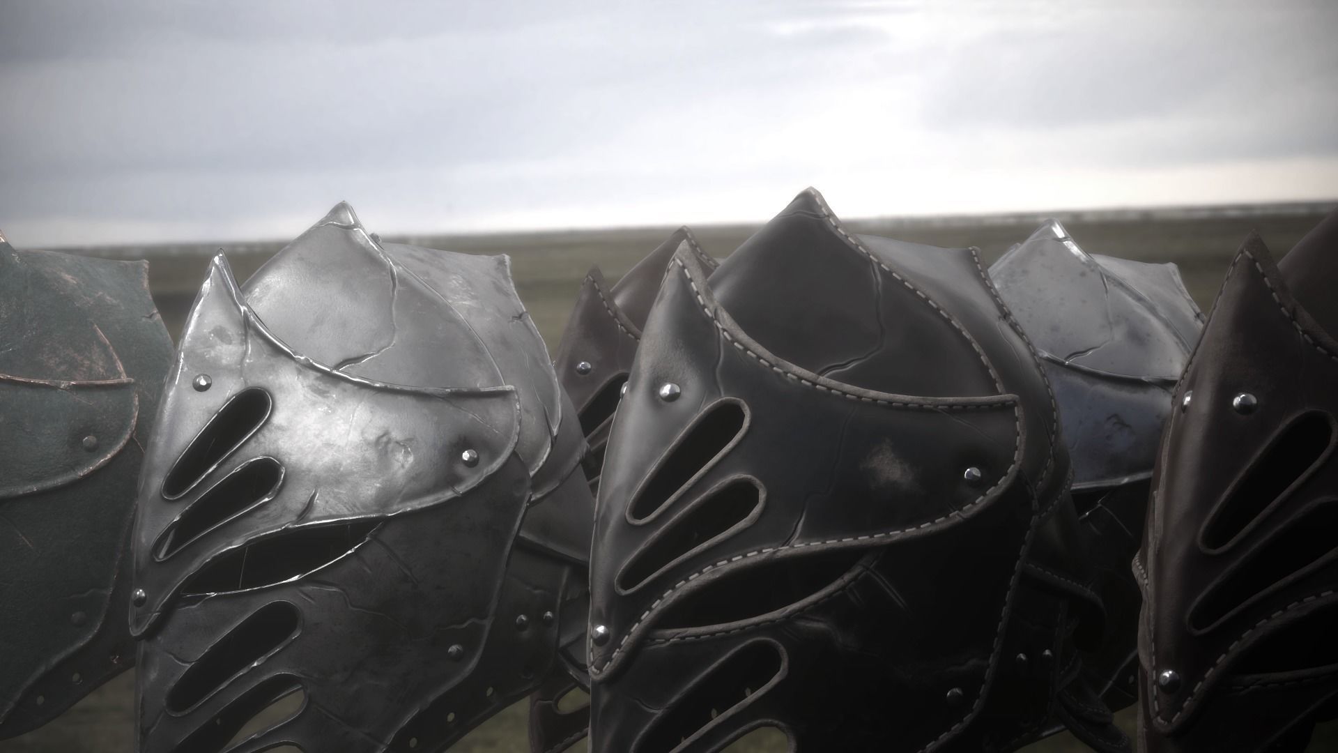 Helmet Dark Knight Low-poly 3D model_9