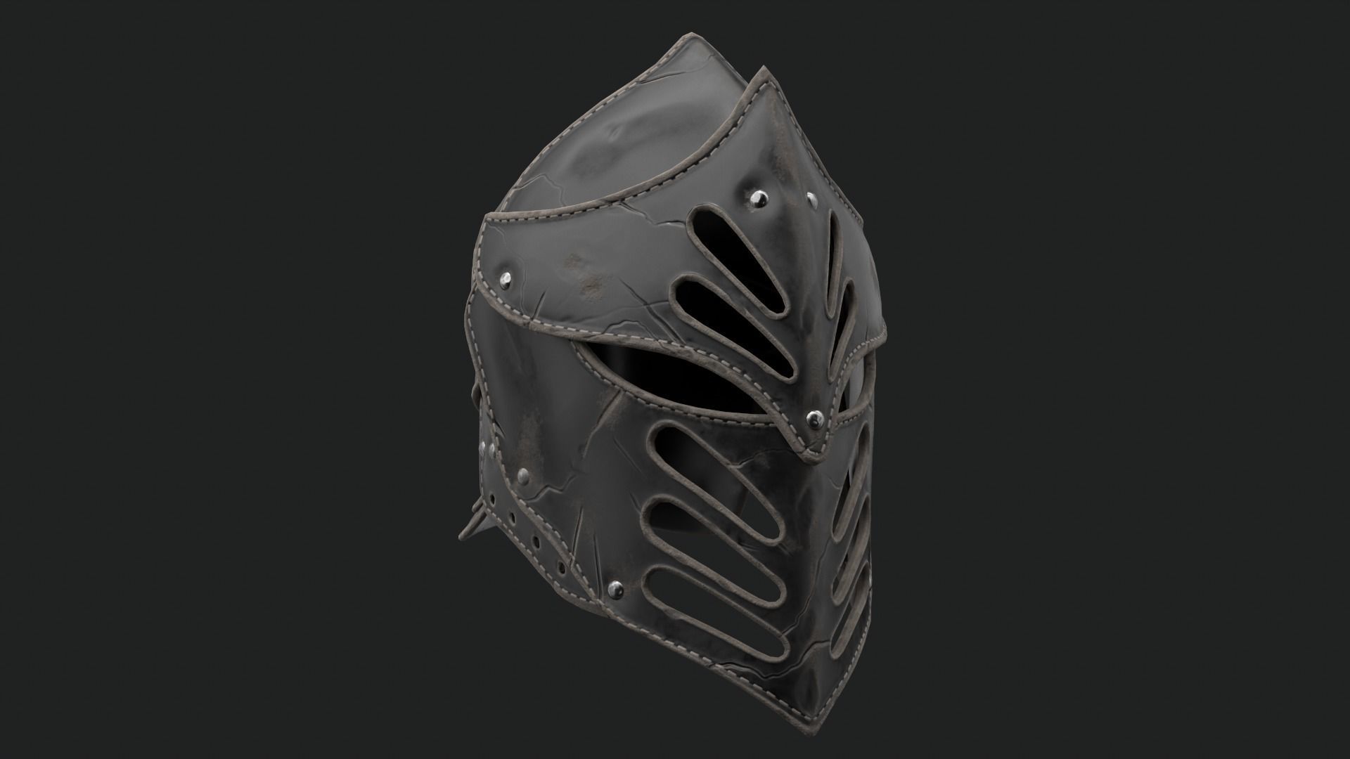 Helmet Dark Knight Low-poly 3D model_21